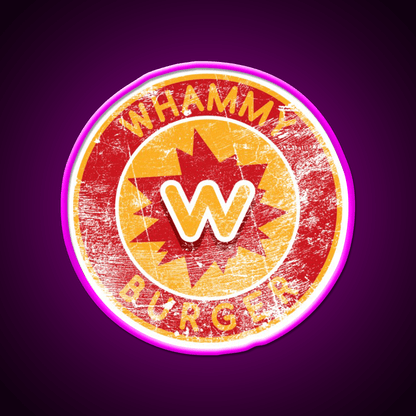Whammy Burger Falling Down Fast Food Led Neon Sign For Burger Place Rgb Color - Shineneon