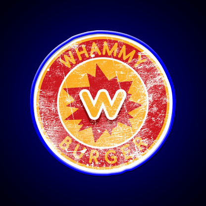 Whammy Burger Falling Down Fast Food Led Neon Sign For Burger Place Rgb Color - Shineneon