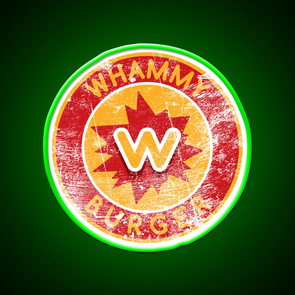 Whammy Burger Falling Down Fast Food Led Neon Sign For Burger Place Rgb Color - Shineneon