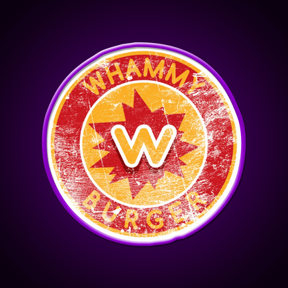 Whammy Burger Falling Down Fast Food Led Neon Sign For Burger Place Rgb Color - Shineneon