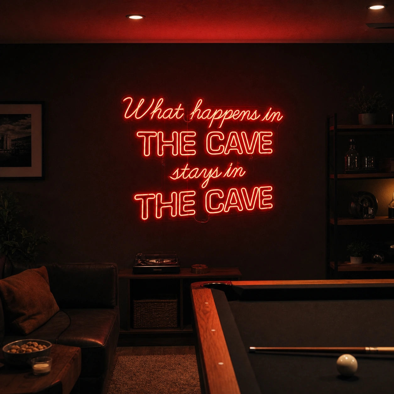 What Happens LED Neon Sign Garage Man Cave Neon Sign real lifestyle scene