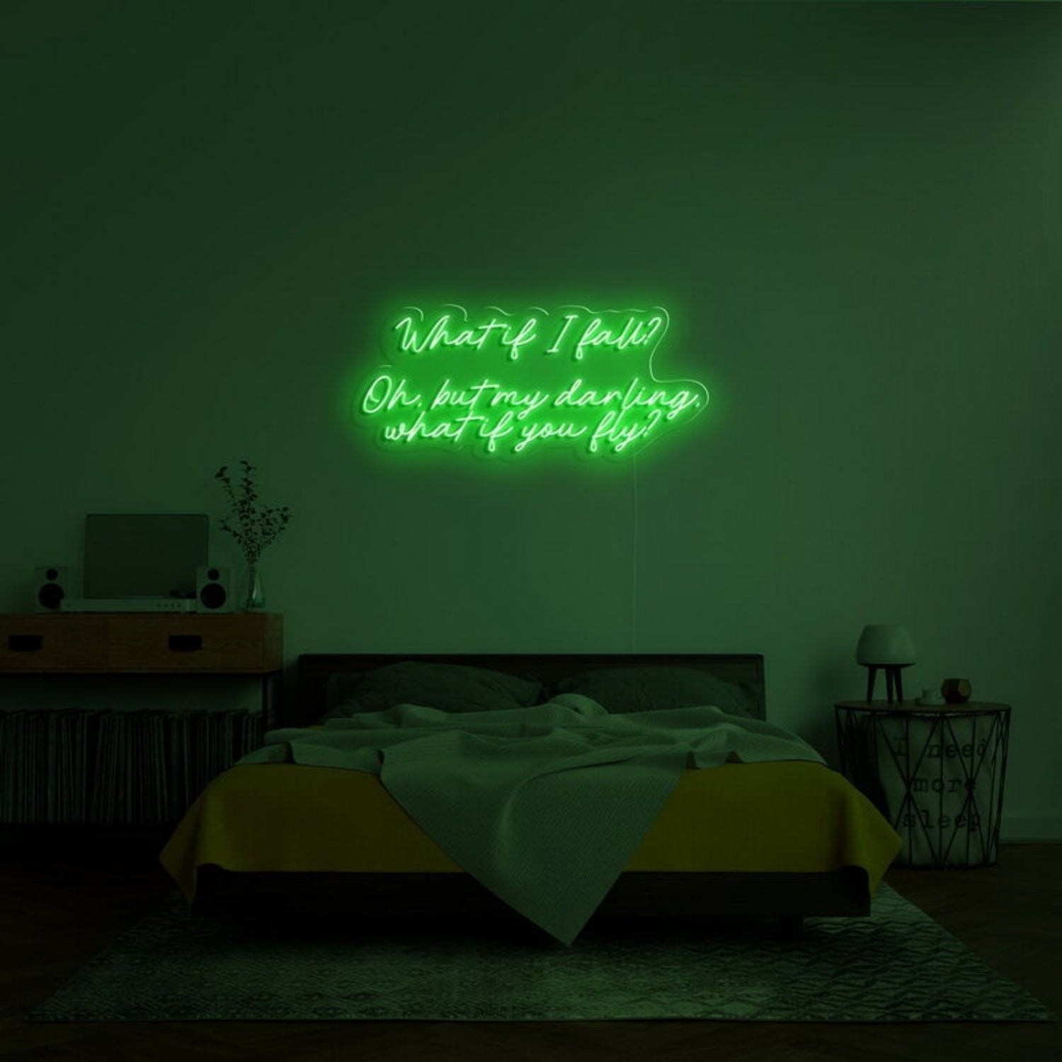 What If I Fall Led Neon Sign Fencouraging Spaces - Shineneon