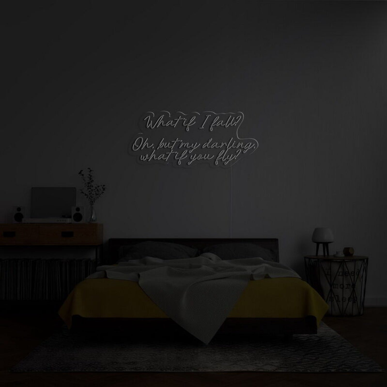 What If I Fall Led Neon Sign Fencouraging Spaces - Shineneon