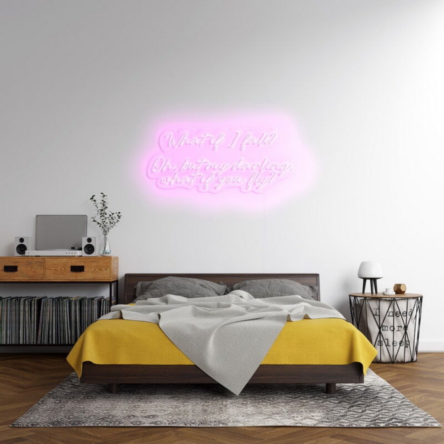 What If I Fall Led Neon Sign Fencouraging Spaces - Shineneon