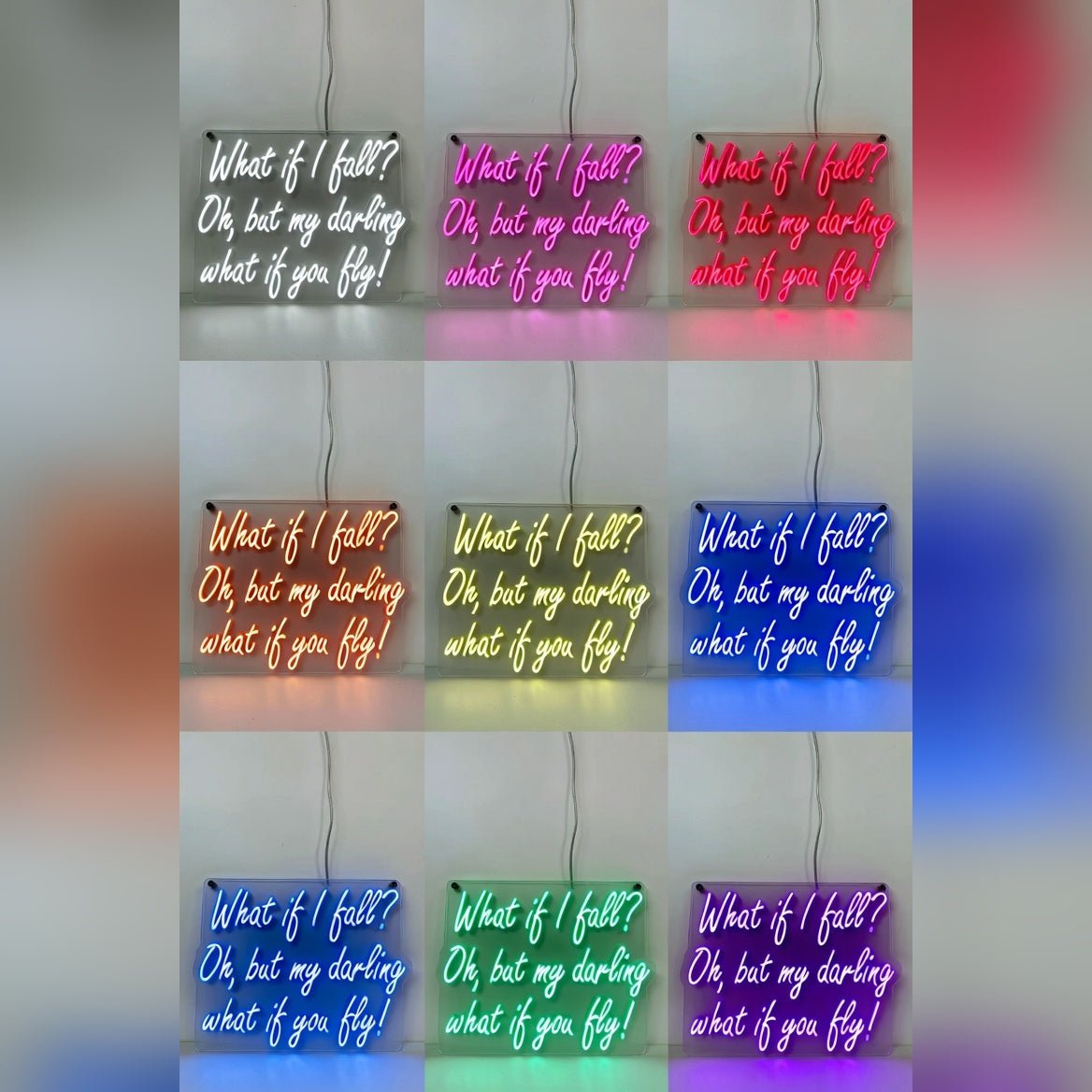 What If I Fall Oh But My Darling What If You Fly LED Neon Sign - Shineneon