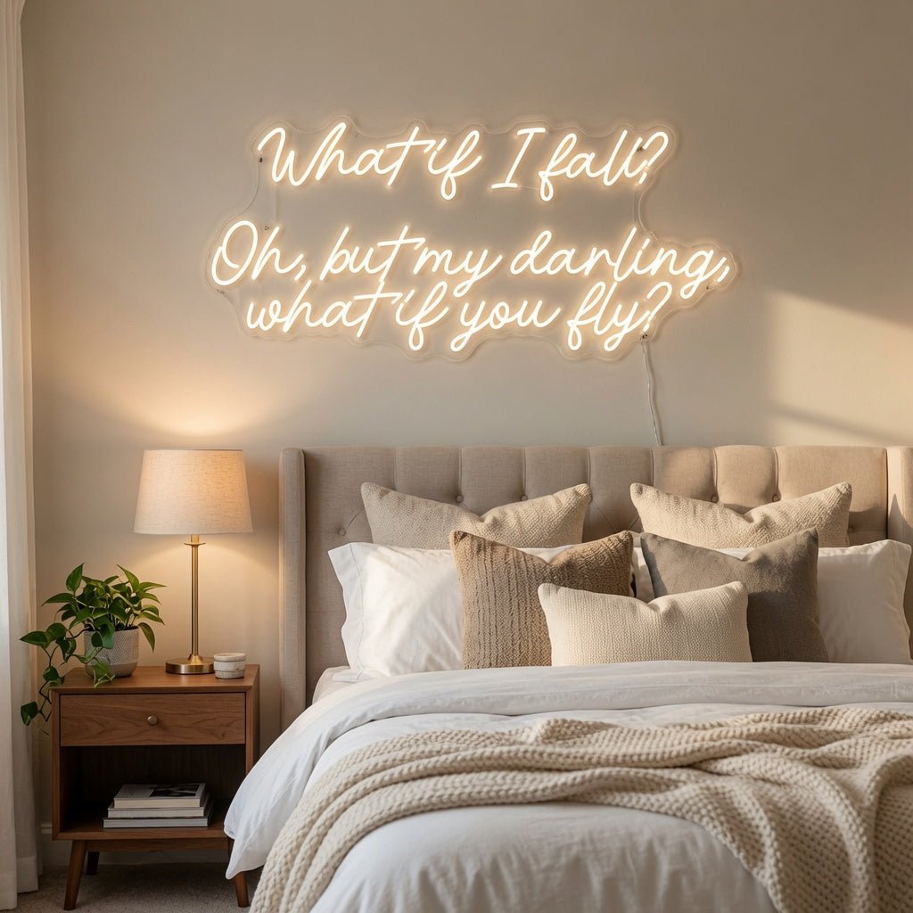 What If I Fall Oh But My Darling What If You Fly LED Neon Sign - Shineneon