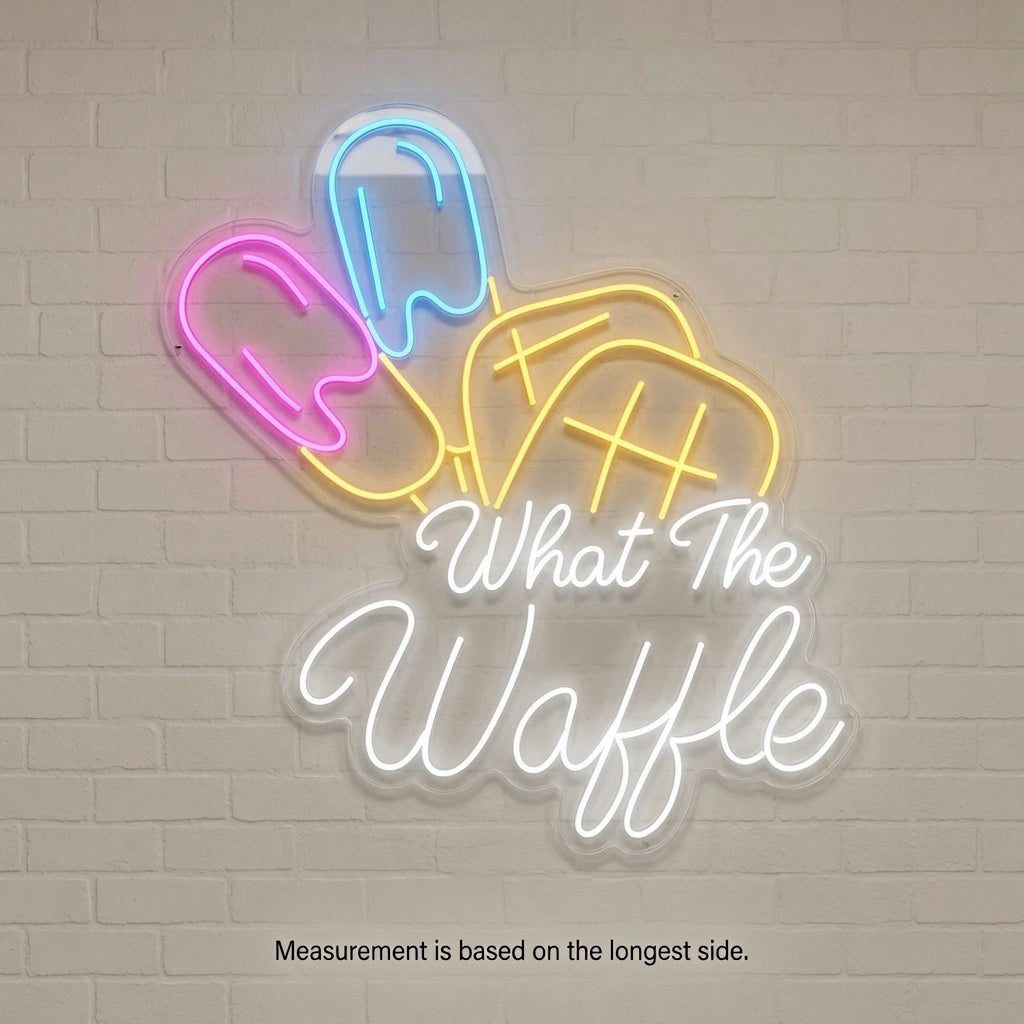 What The Waffle Wall Decor LED Neon Sign - 04 Size Image