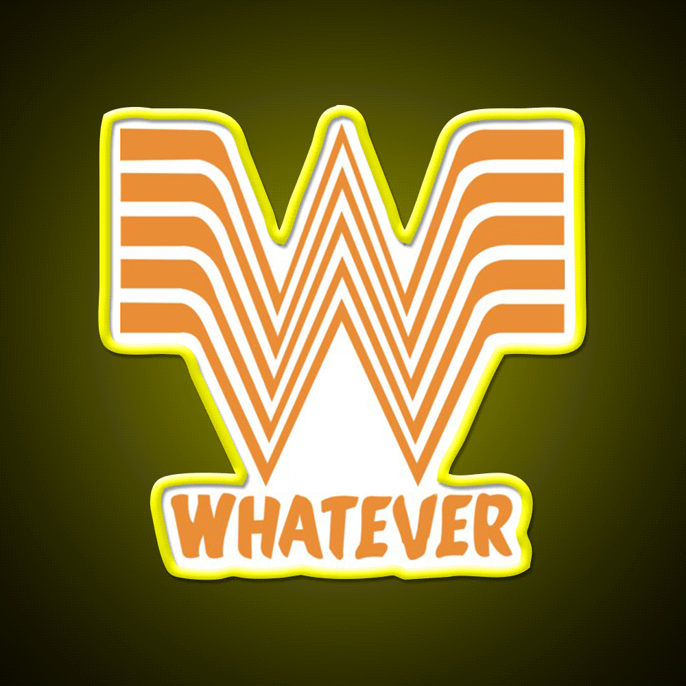 Whata Ever Fast Food Led Neon Sign For Burger Place Rgb Color - Custom LED neon sign front view