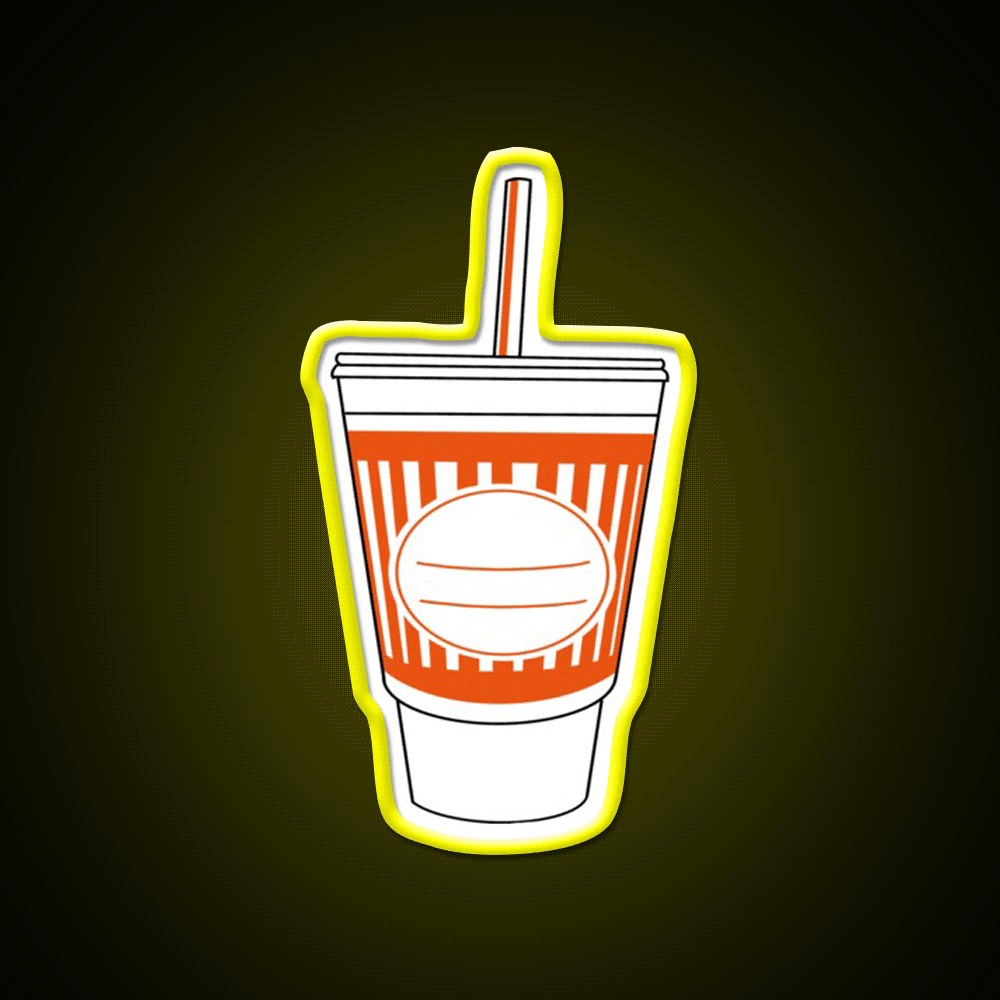 Whataburger Cup Fast Food Led Neon Sign For Burger Place Rgb Color - Custom LED neon sign front view