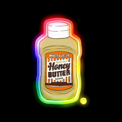 Whataburger Honey Butter Sauce Fast Food Led Neon Sign For Burger Place Rgb Color - LED neon sign close-up detail