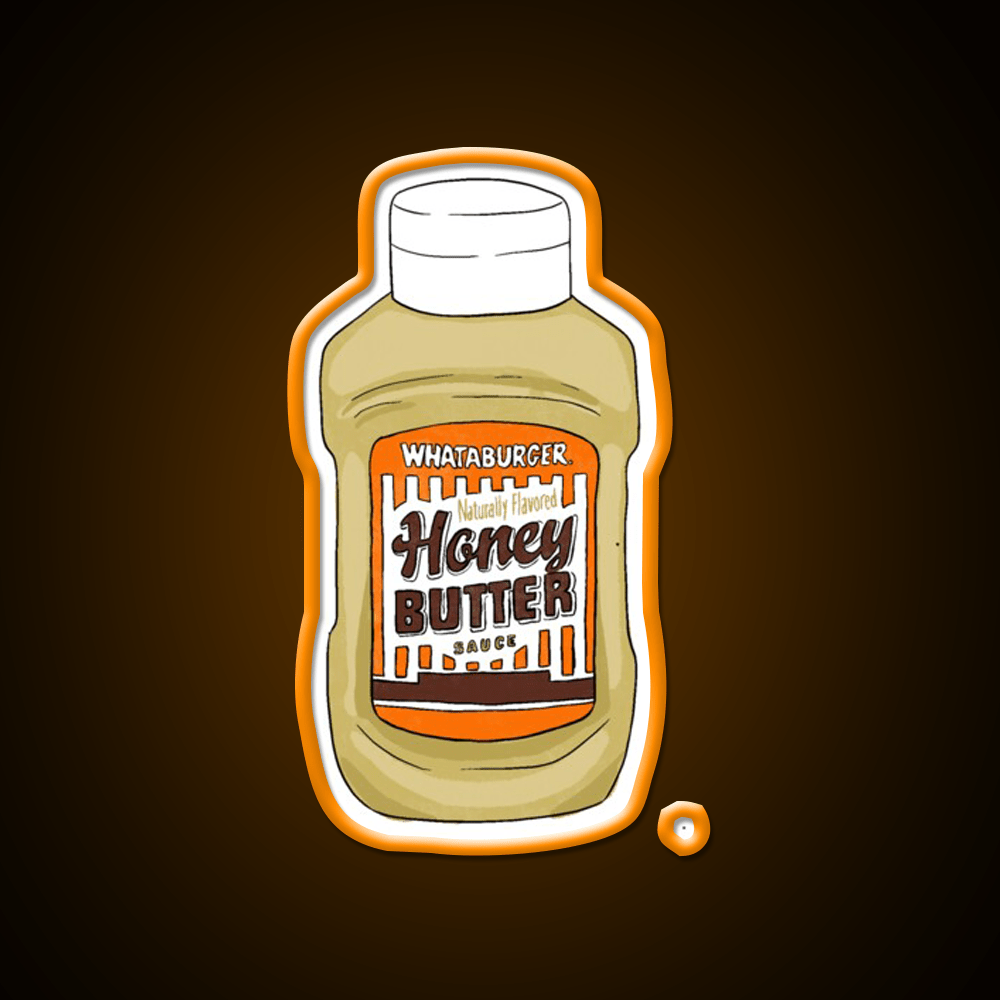Whataburger Honey Butter Sauce Fast Food Led Neon Sign For Burger Place Rgb Color - Shineneon