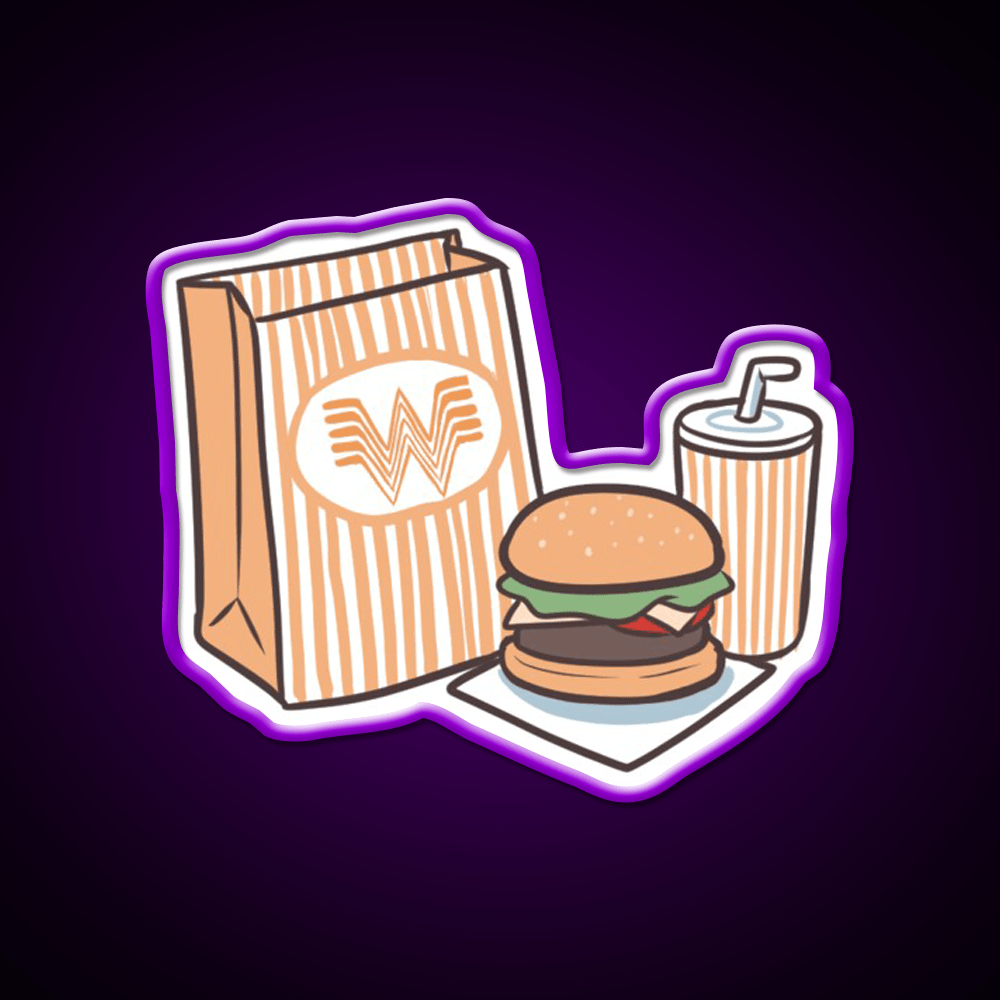 Whataburger Meal Fast Food Led Neon Sign For Burger Place Rgb Color - Shineneon