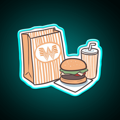 Whataburger Meal Fast Food Led Neon Sign For Burger Place Rgb Color - Shineneon