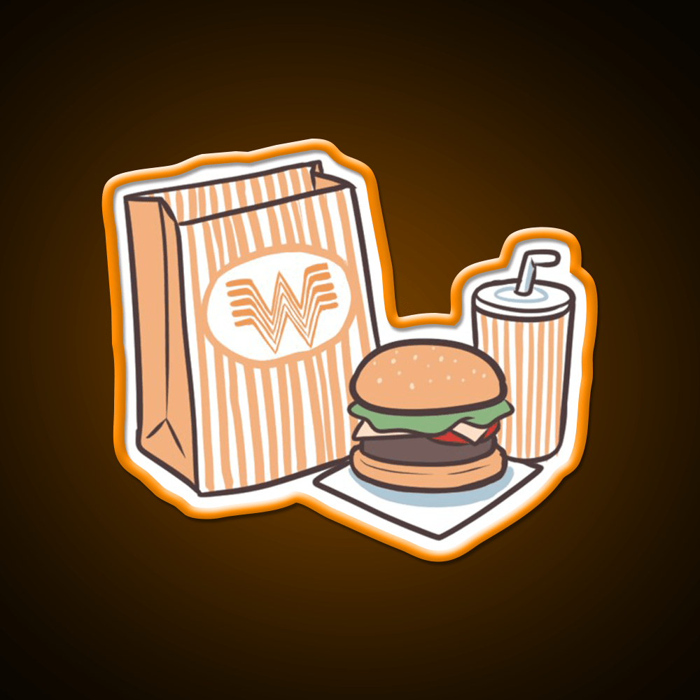 Whataburger Meal Fast Food Led Neon Sign For Burger Place Rgb Color - Shineneon