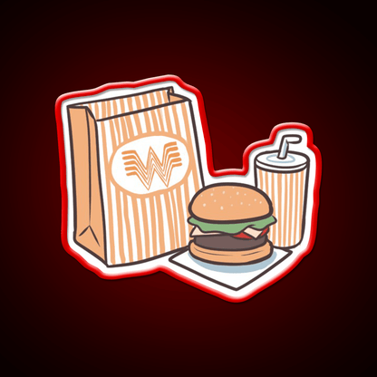 Whataburger Meal Fast Food Led Neon Sign For Burger Place Rgb Color - Shineneon