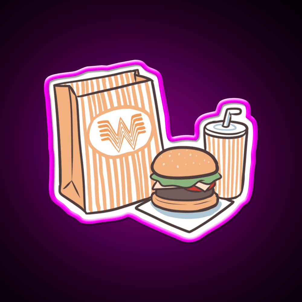 Whataburger Meal Fast Food Led Neon Sign For Burger Place Rgb Color - Shineneon