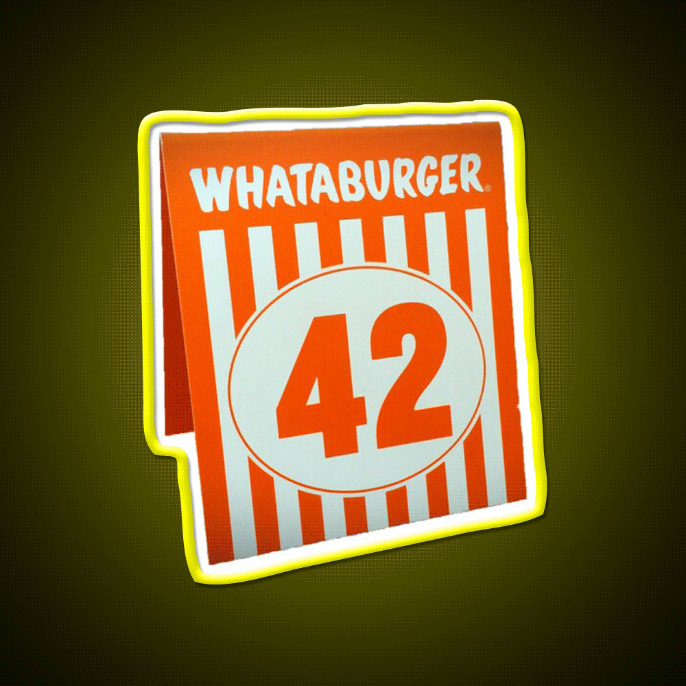 Whataburger Table Tent Fast Food Led Neon Sign For Burger Place Rgb Color - Custom LED neon sign front view