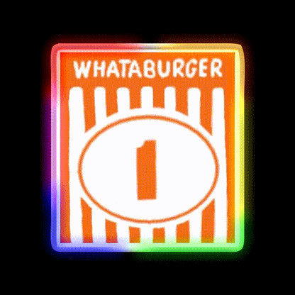 Whataburger Tent Fast Food Led Neon Sign For Burger Place Rgb Color - LED neon sign close-up detail
