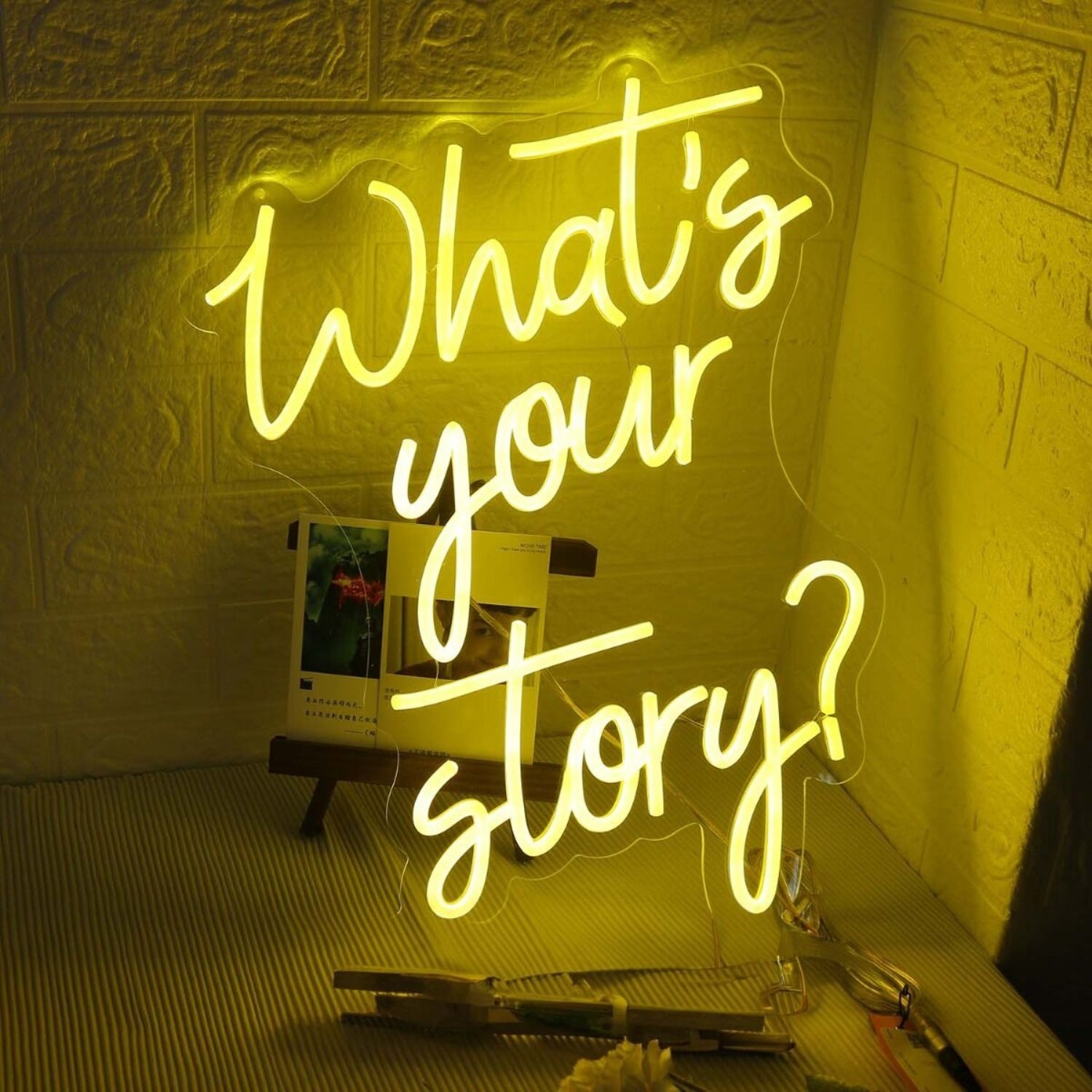 Whats Your Story Yellow Led Neon Sign - Shineneon