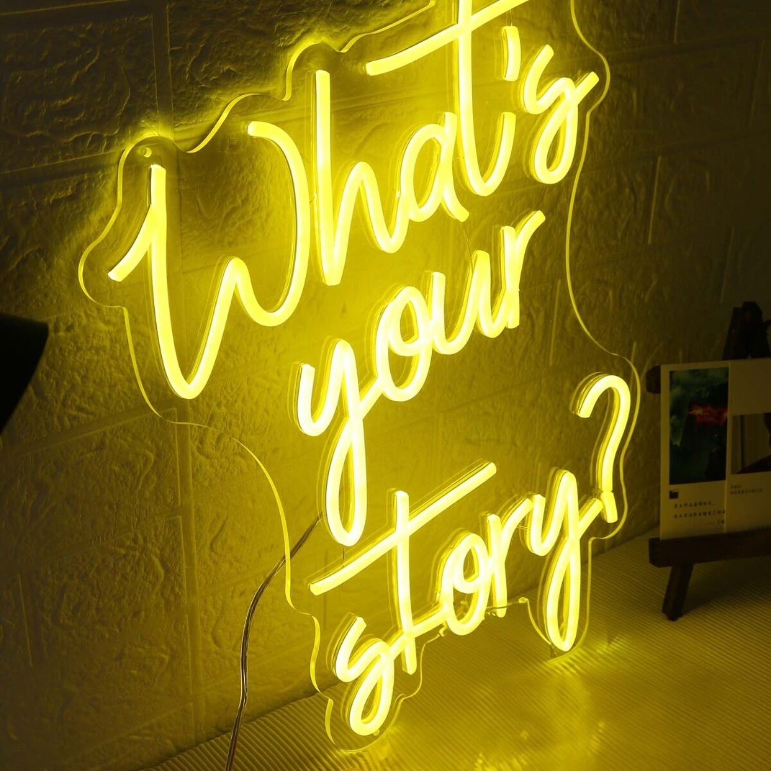 Whats Your Story Yellow Led Neon Sign - Shineneon