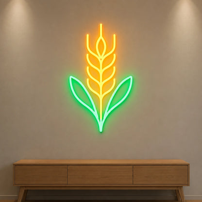 Wheat Ear With Leaves LED Neon Sign color grid
