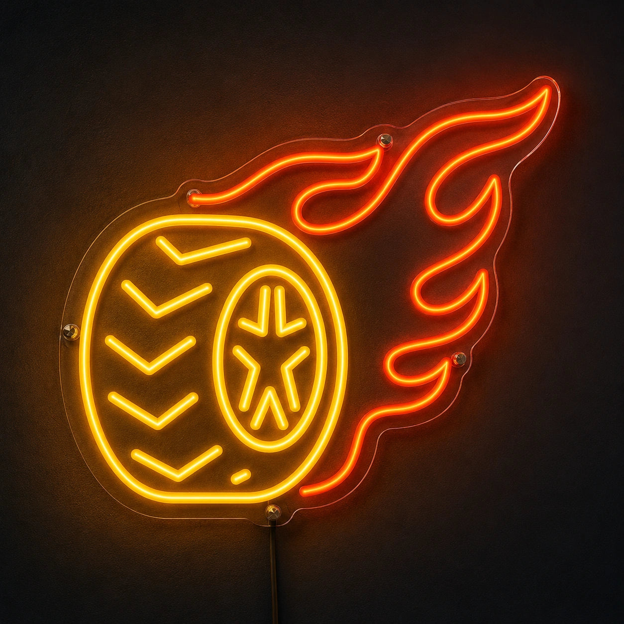Wheel On Fire Neon Sign LED Neon Sign high-converting product image