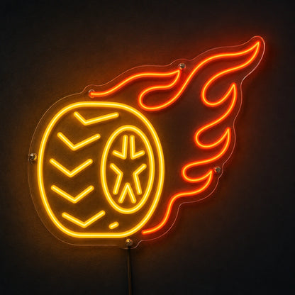 Wheel On Fire Neon Sign LED Neon Sign high-converting product image