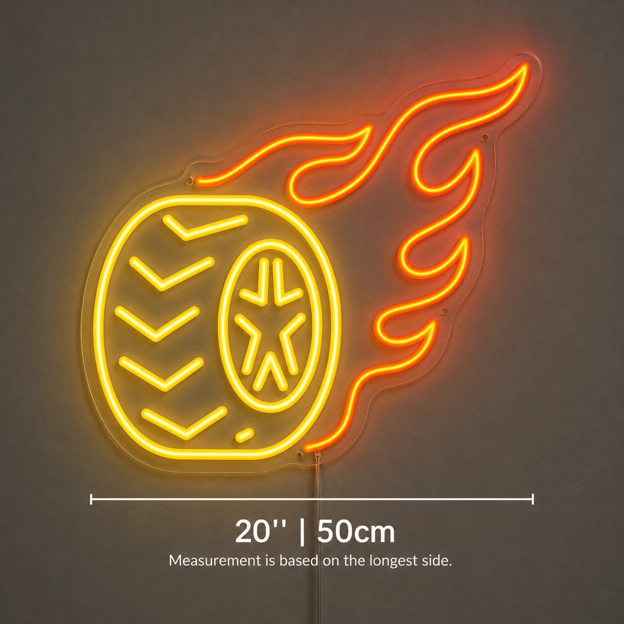 Wheel On Fire Neon Sign LED Neon Sign size image