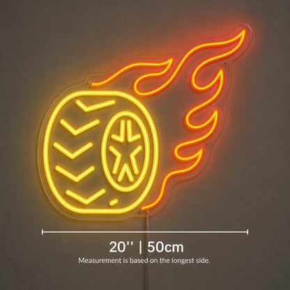 Wheel On Fire Neon Sign LED Neon Sign size image
