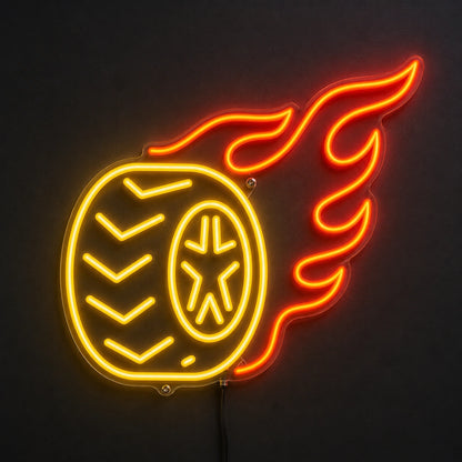 Wheel On Fire Neon Sign LED Neon Sign main product image
