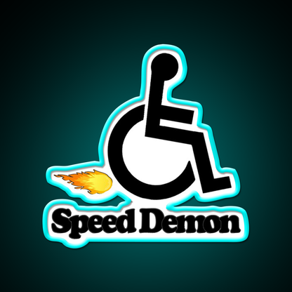 Wheelchair Speed Demon Beer Bar Decor Led Neon Sign Rgb Color - Size and dimension reference