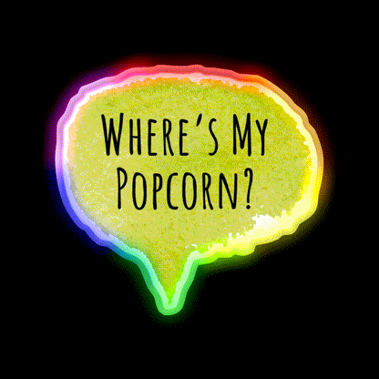 Wheres My Popcorn Snack Food Led Neon Sign Rgb Color - LED neon sign close-up detail
