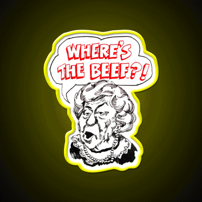Wheres The Beef Fast Food Led Neon Sign For Burger Place Rgb Color - Custom LED neon sign front view