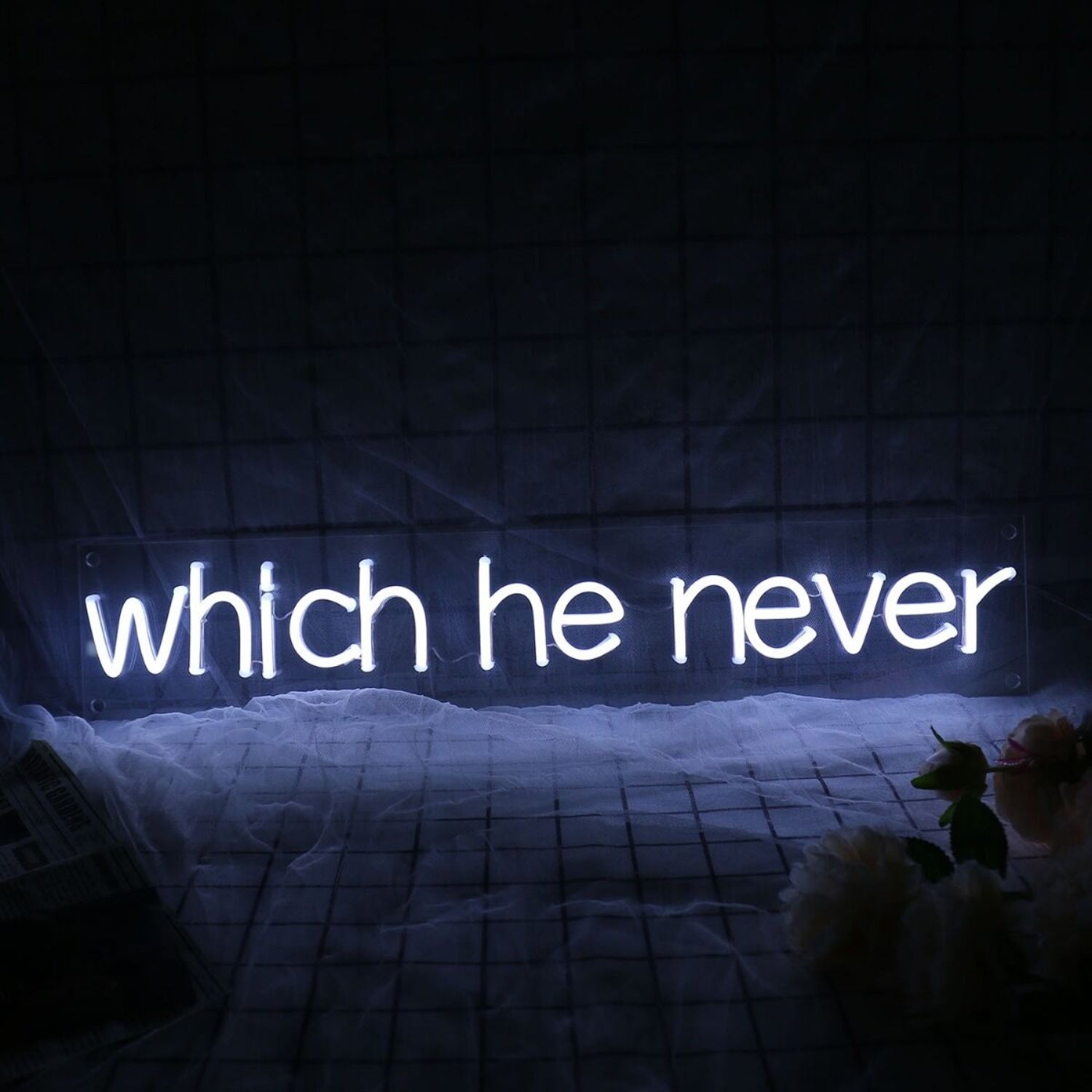 Which He Never White Led Neon Sign | Shineneon