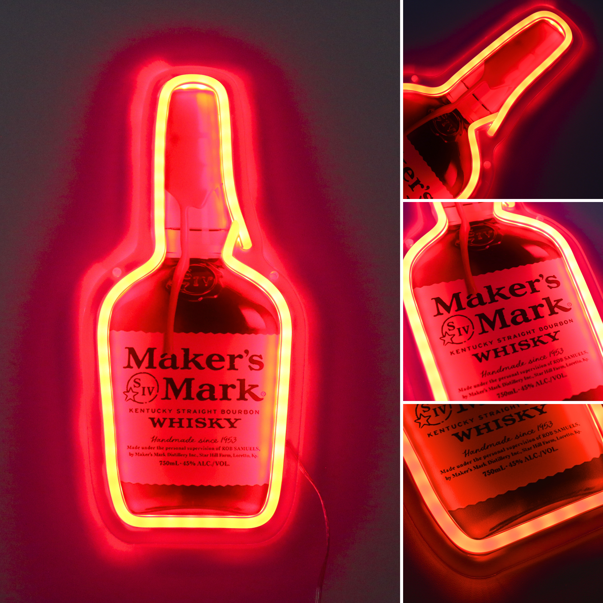 Whiskey USB LED Neon Sign - Bourbon Bar Light for Man Cave & Home Wall Decor