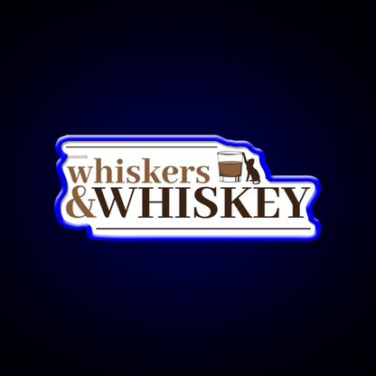 Whiskers And Whiskey Drink Bar Led Neon Sign Rgb Color - Shineneon