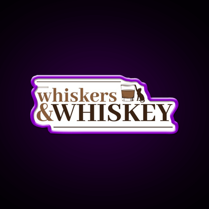 Whiskers And Whiskey Drink Bar Led Neon Sign Rgb Color - Shineneon