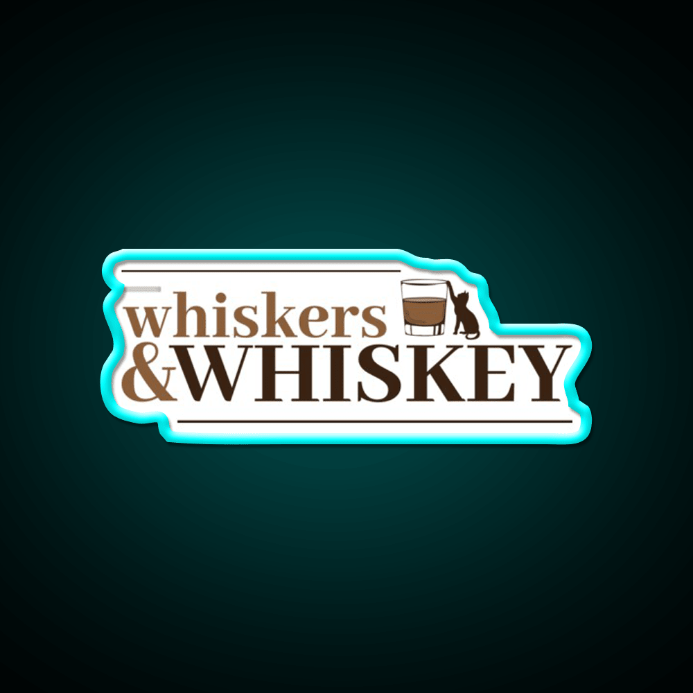 Whiskers And Whiskey Drink Bar Led Neon Sign Rgb Color - Shineneon