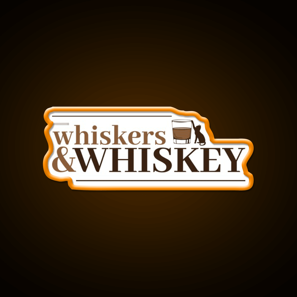 Whiskers And Whiskey Drink Bar Led Neon Sign Rgb Color - Shineneon