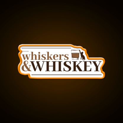 Whiskers And Whiskey Drink Bar Led Neon Sign Rgb Color - Shineneon