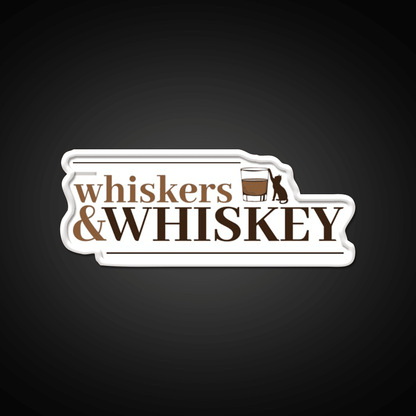 Whiskers And Whiskey Drink Bar Led Neon Sign Rgb Color - Shineneon