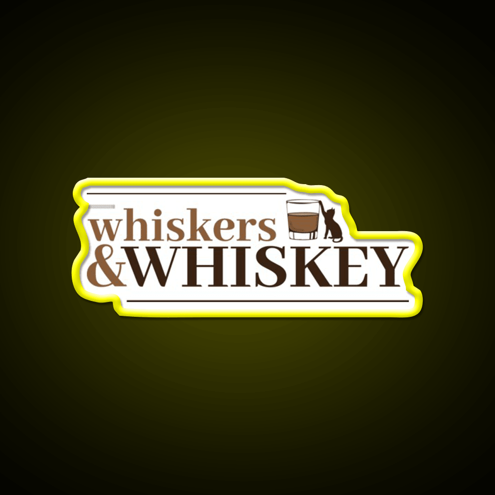 Whiskers And Whiskey Drink Bar Led Neon Sign Rgb Color - Shineneon