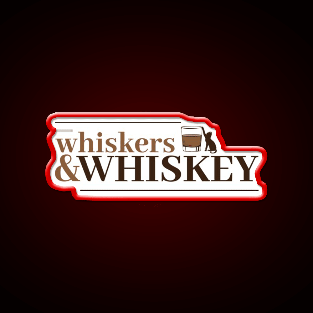 Whiskers And Whiskey Drink Bar Led Neon Sign Rgb Color - Shineneon