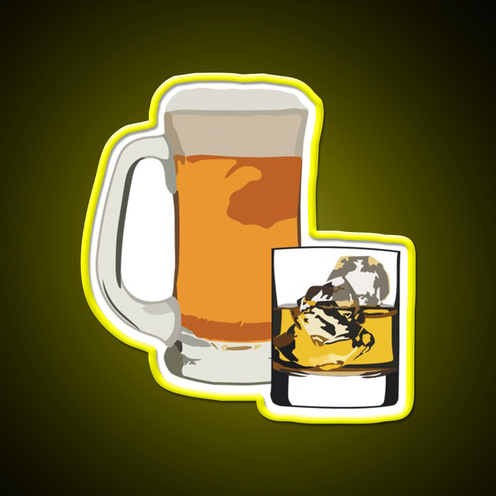 Whiskey And Beer Whiskey Drink Bar Led Neon Sign Rgb Color