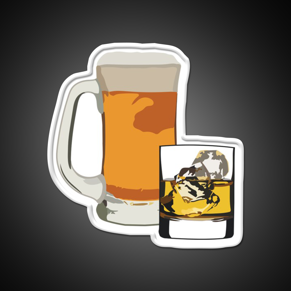 Whiskey And Beer Whiskey Drink Bar Led Neon Sign Rgb Color