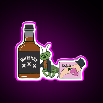 Whiskey And Bubblegum Cricket Neverafter Whiskey Drink Bar Led Neon Sign Rgb Color