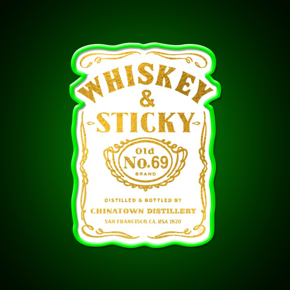 Whiskey And Sticky Gold Asian Cultural Led Neon Sign Rgb Color - Shineneon