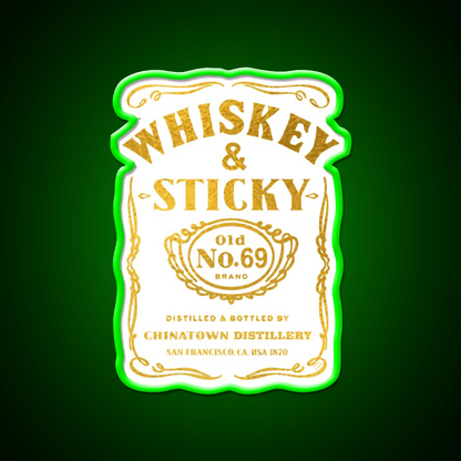 Whiskey And Sticky Gold Asian Cultural Led Neon Sign Rgb Color - Shineneon