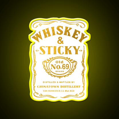 Whiskey And Sticky Gold Asian Cultural Led Neon Sign Rgb Color - Shineneon