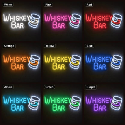 Whiskey Bar And Glass LED Neon Sign - Shineneon